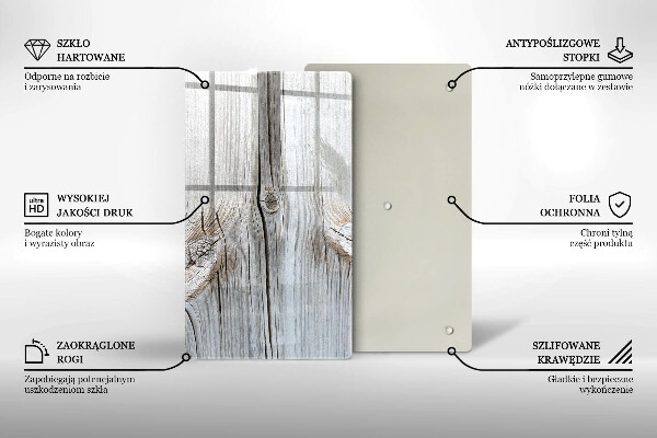 Tabla de cortar de vidrio Estructura de madera brillante