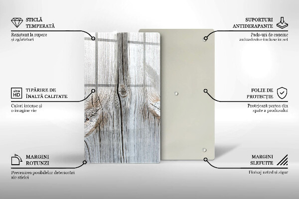 Tabla de cortar de vidrio Estructura de madera brillante