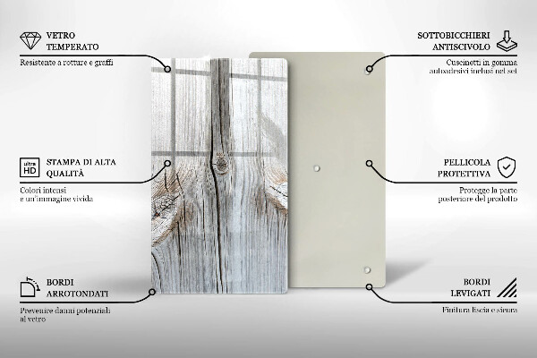 Tabla de cortar de vidrio Estructura de madera brillante