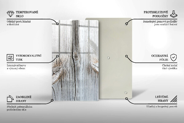 Tabla de cortar de vidrio Estructura de madera brillante