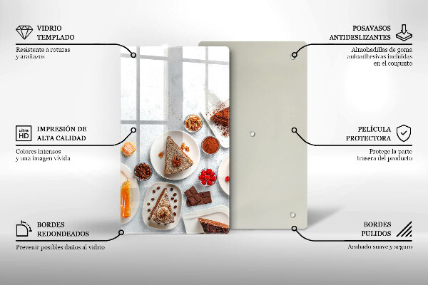 Tabla de cortar de vidrio La dulzura del pastel