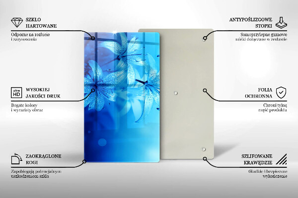 Tabla de cortar de vidrio Flores azules