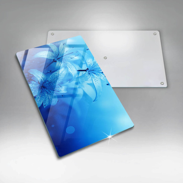 Tabla de cortar de vidrio Flores azules