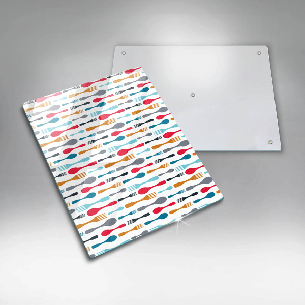 Tabla de cortar de vidrio Ilustración de cuchara