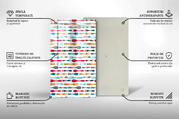 Tabla de cortar de vidrio Ilustración de cuchara
