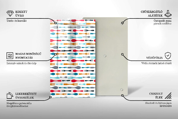 Tabla de cortar de vidrio Ilustración de cuchara