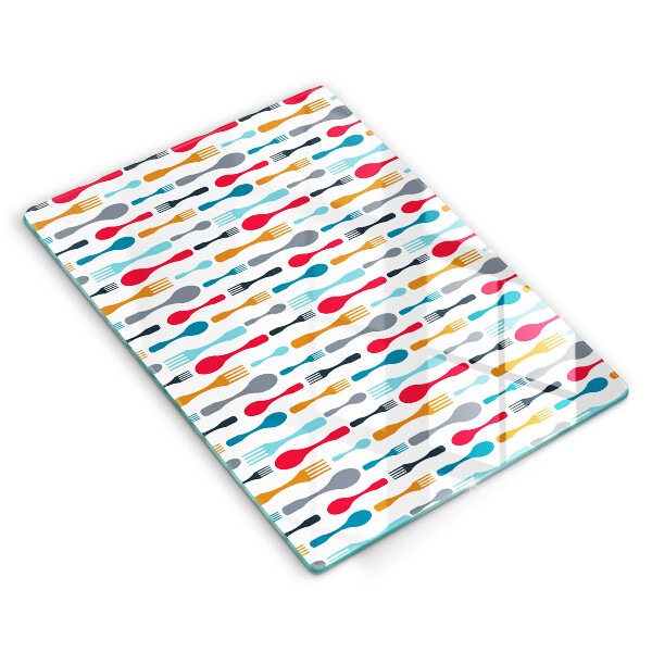 Tabla de cortar de vidrio Ilustración de cuchara