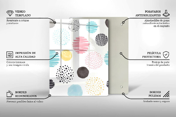 Tabla de cortar de vidrio Ilustración de cuchara