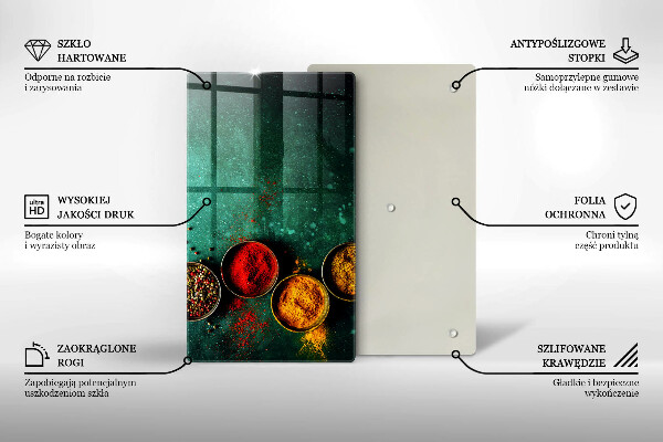 Tabla de cortar de vidrio Especias orientales