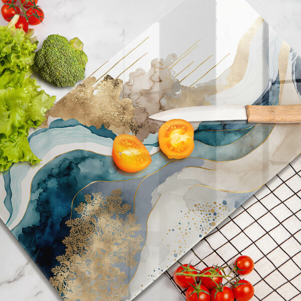 Tabla de cortar de vidrio Mármol colorido