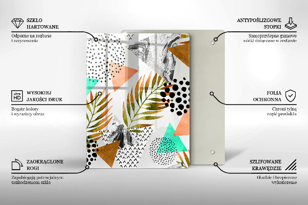 Tabla de cortar de vidrio Mármol azul y dorado