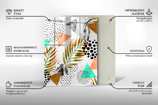 Tabla de cortar de vidrio Mármol azul y dorado