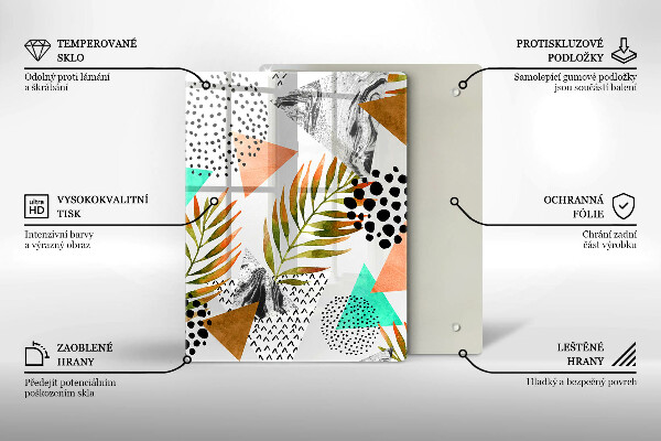 Tabla de cortar de vidrio Mármol azul y dorado