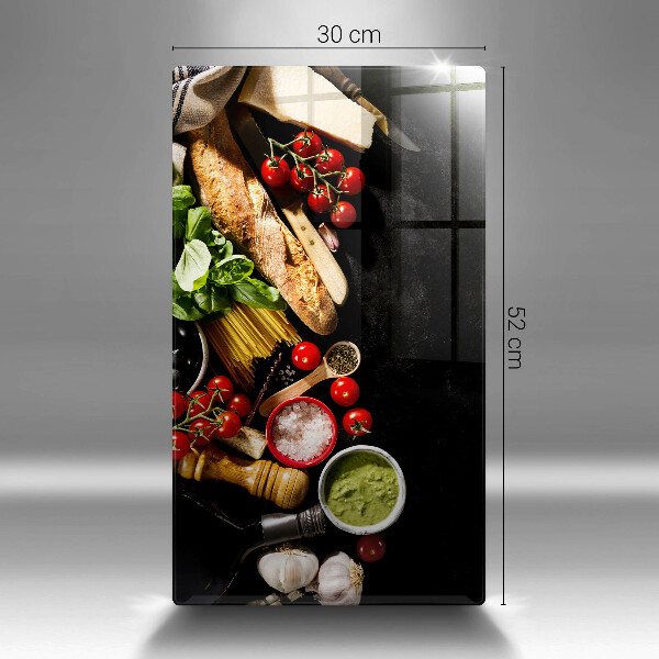 Tabla de cortar de vidrio Ingredientes y especias italianas