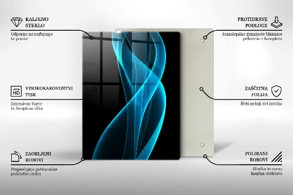Tabla de cortar de vidrio Primer plano de cerezas