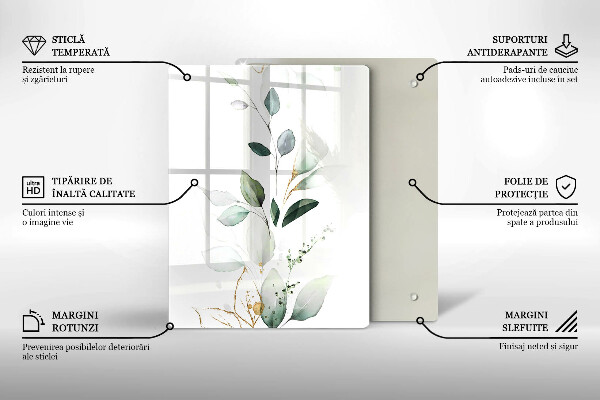 Tabla de cortar de vidrio Calabazas verdes