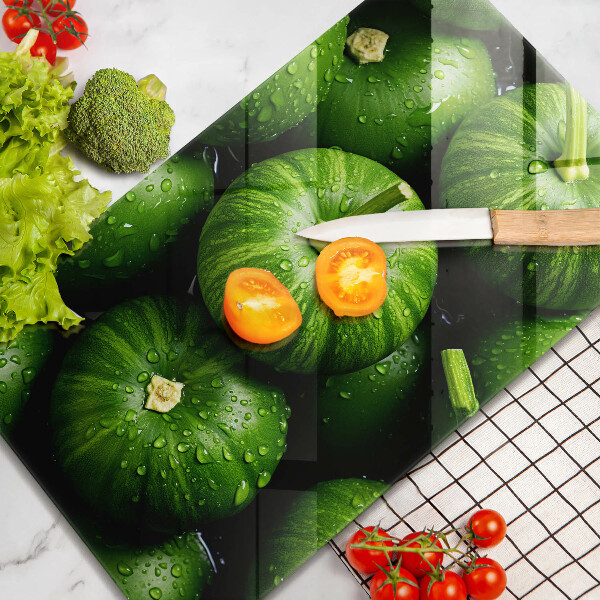 Tabla de cortar de vidrio Calabazas verdes