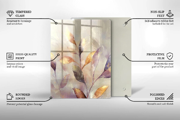 Tabla de cortar de vidrio Verduras en la mesa