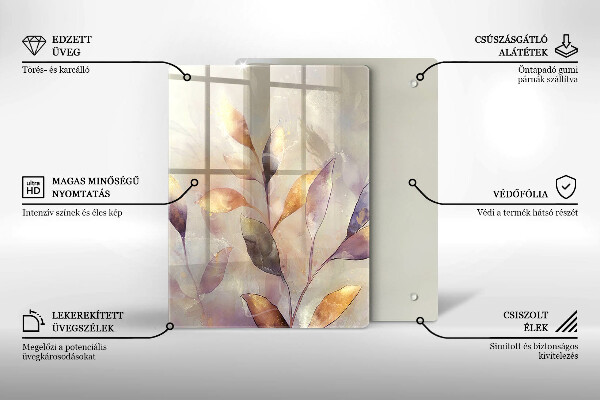 Tabla de cortar de vidrio Verduras en la mesa