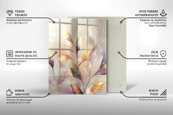 Tabla de cortar de vidrio Verduras en la mesa