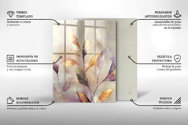 Tabla de cortar de vidrio Verduras en la mesa
