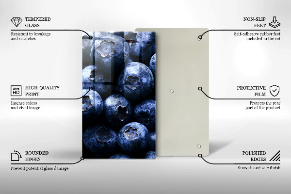 Tabla de cortar de vidrio Cerca de bayas