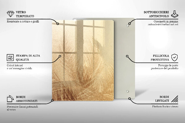 Tabla de cortar de vidrio Nueces sobre un fondo blanco