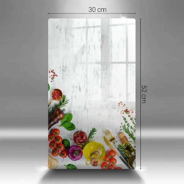 Tabla de cortar de vidrio Verduras y especias