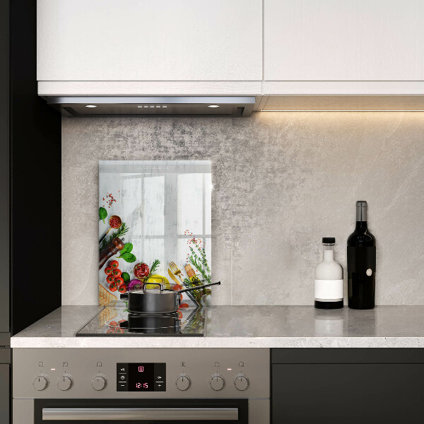 Tabla de cortar de vidrio Verduras y especias