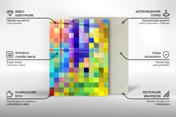 Tabla de cortar de vidrio Ilustración de hojas de monstera