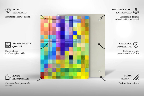 Tabla de cortar de vidrio Ilustración de hojas de monstera