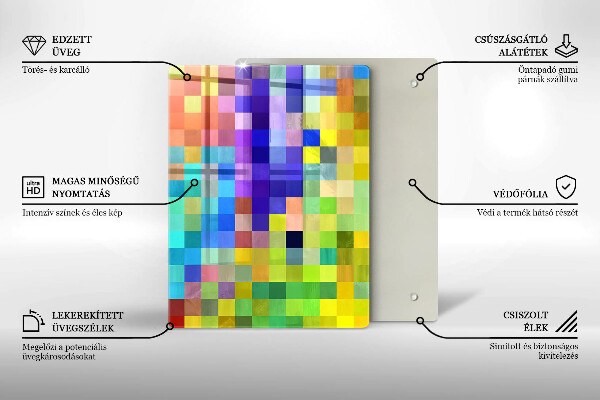 Tabla de cortar de vidrio Ilustración de hojas de monstera