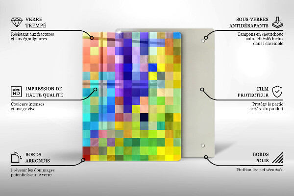 Tabla de cortar de vidrio Ilustración de hojas de monstera