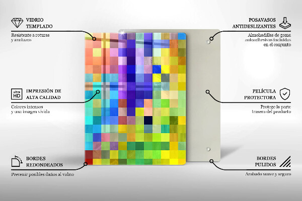 Tabla de cortar de vidrio Ilustración de hojas de monstera