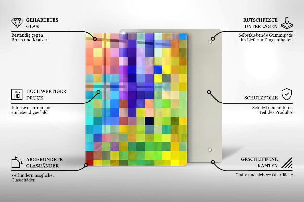 Tabla de cortar de vidrio Ilustración de hojas de monstera