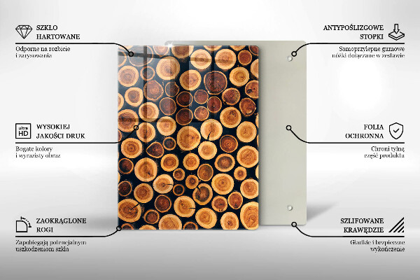 Tabla de cortar de vidrio Patrón de hojas boho
