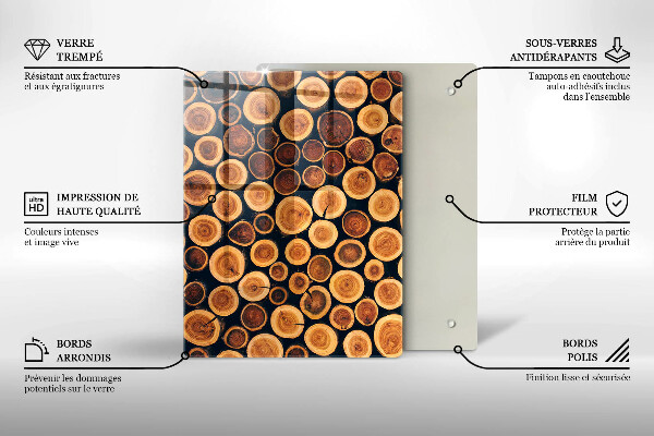 Tabla de cortar de vidrio Patrón de hojas boho