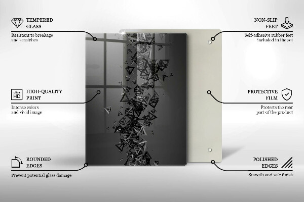 Tabla de cortar de vidrio Cuadrados de píxeles de colores