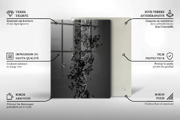Tabla de cortar de vidrio Cuadrados de píxeles de colores