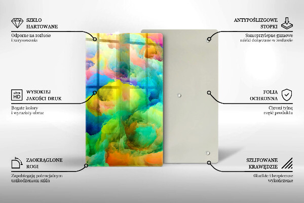 Tabla de cortar de vidrio Abstracción colorida