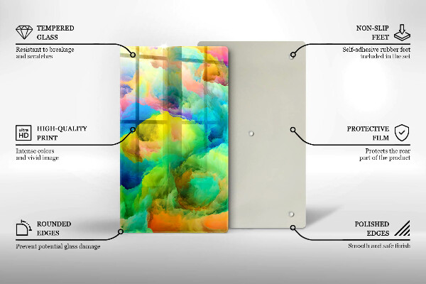 Tabla de cortar de vidrio Abstracción colorida