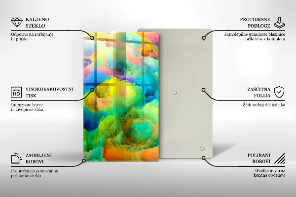 Tabla de cortar de vidrio Abstracción colorida