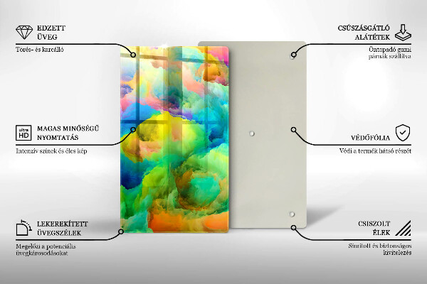 Tabla de cortar de vidrio Abstracción colorida