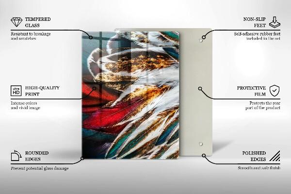 Tabla de cortar de vidrio Abstracción colorida