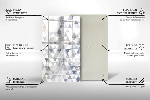 Tabla de cortar de vidrio Patrón de triángulos