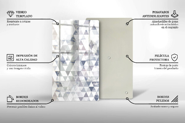 Tabla de cortar de vidrio Patrón de triángulos