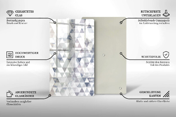 Tabla de cortar de vidrio Patrón de triángulos