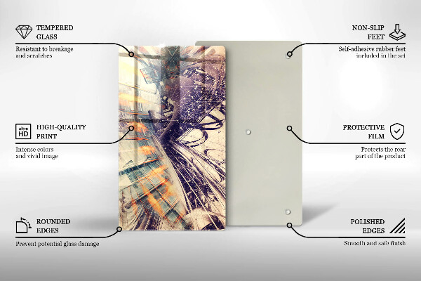 Tabla de cortar de vidrio Composición moderna