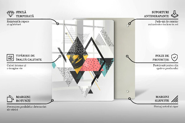 Tabla de cortar de vidrio Triángulos pintados