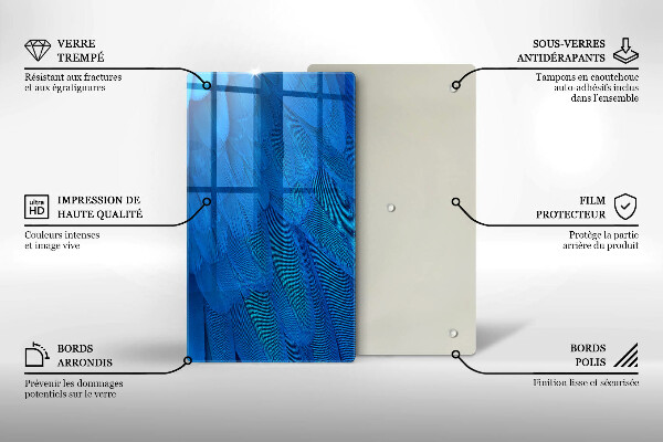 Tabla de cortar de vidrio Plumas de ave